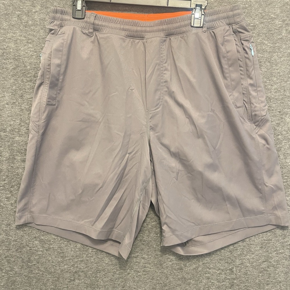 Birddogs Boomstick Shorts XXL Long 9" Inseam Gray Orange Lined Athletic
